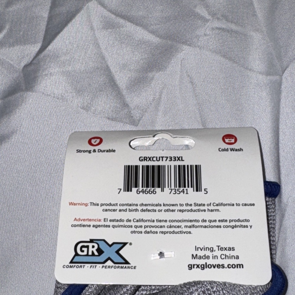 GRX Cut Series Work Gloves 10 Pairs Mens XL A3 Cut Resistant Dipped Palm 733XL - Picture 5 of 5